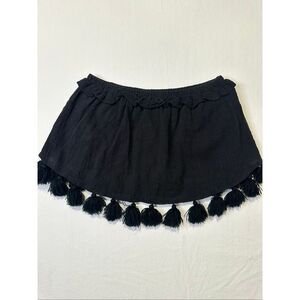 MISA Los Angeles Black Tassel Tube Top, size S